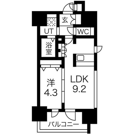 新栄町駅 徒歩9分 13階の物件間取画像